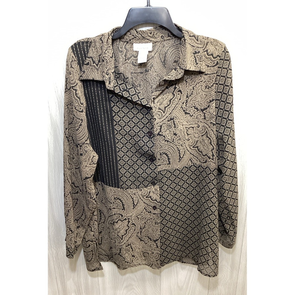 AVENUE Women's (Size 14/16) Long Sleeve Button Down Collared Skirt Set‎ - Picture 2 of 7